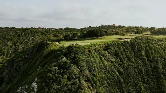 Green headland above the sea