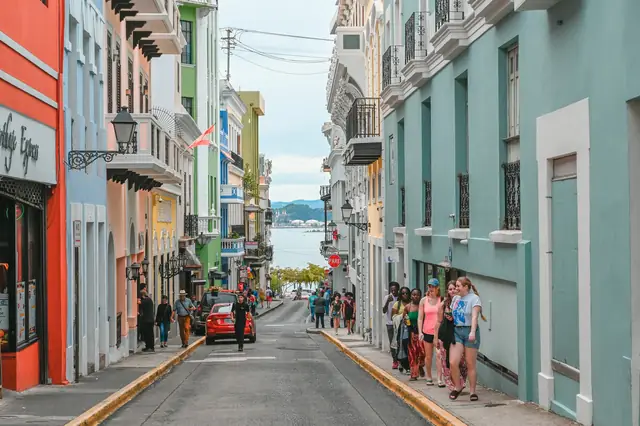 A colorful street in Old San Juan
